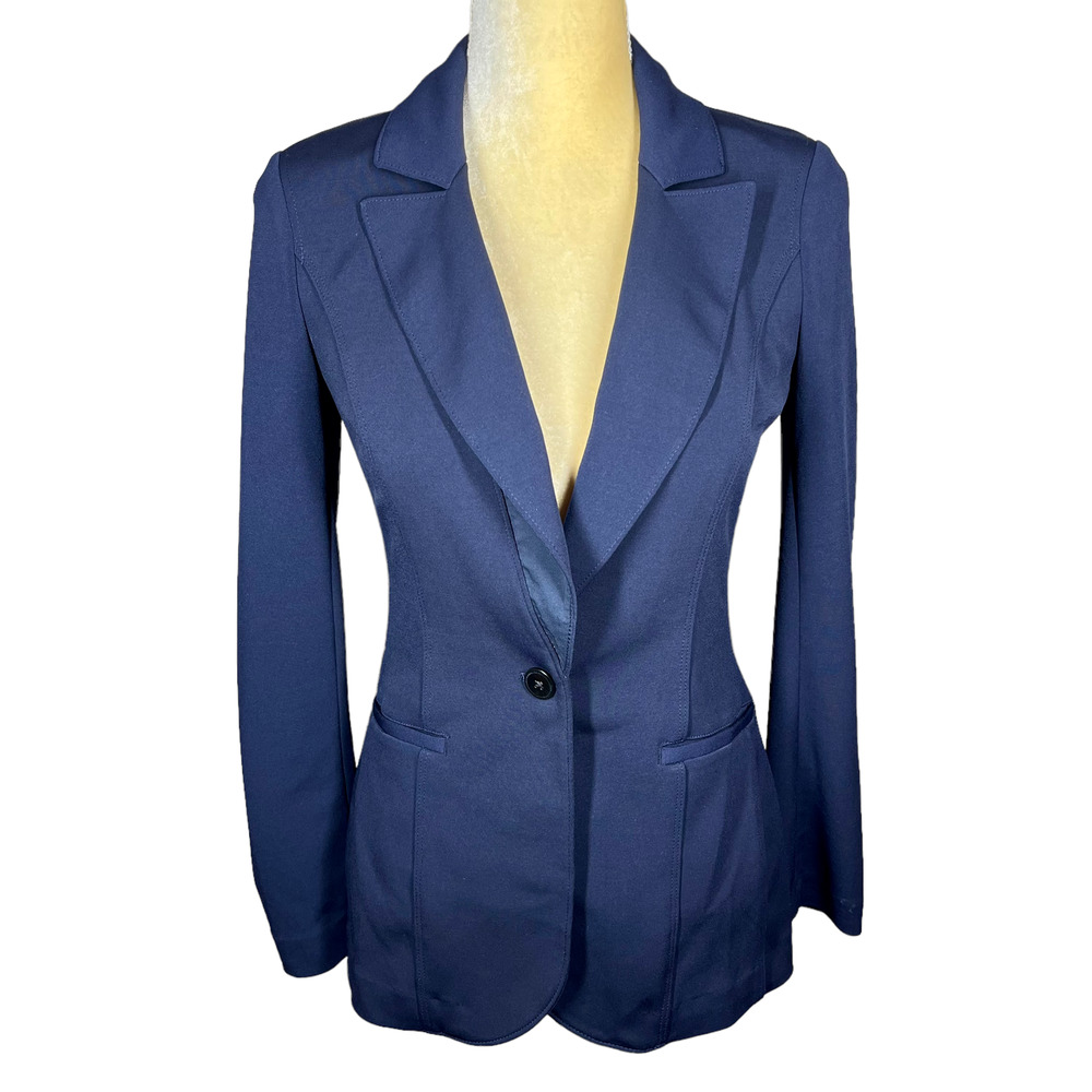 WHBM Navy Knit Kit Blazer NEW NWOT Size 00 E1-22